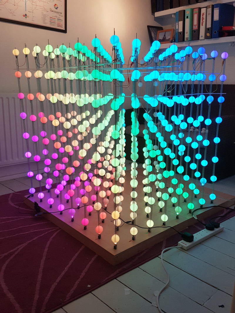 Cubert is an incredible ping pong ball and NeoPixel art installation