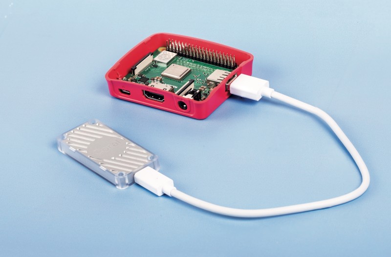 

<p></img>The Coral USB Accelerator and a Raspberry Pi „></a></p>
<h3>TensorFlow Cucumber Sorter </h3>
<p><b>Maker: </b><a href=