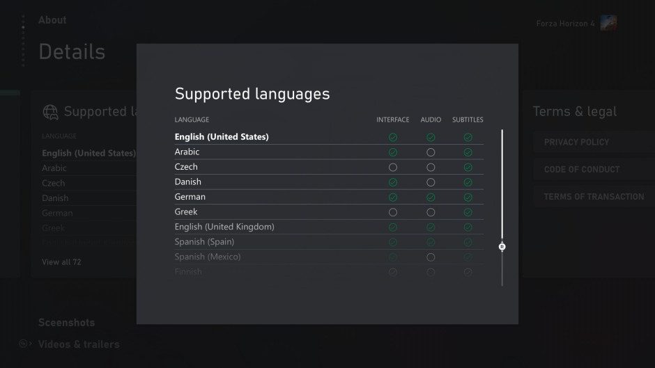 Xbox Supported Languages