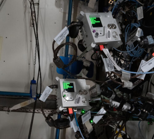 Two Astro Pi units on board the International Space Station.